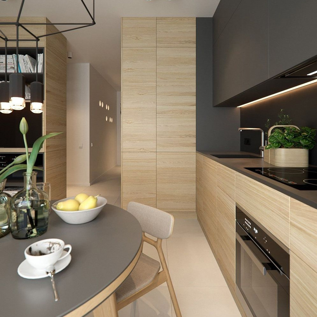 instalacion cocina moderna abierta al salon comedor
